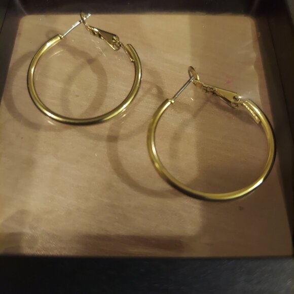 Hoop Earrings in Black Dispay Case - Picture 2 of 3